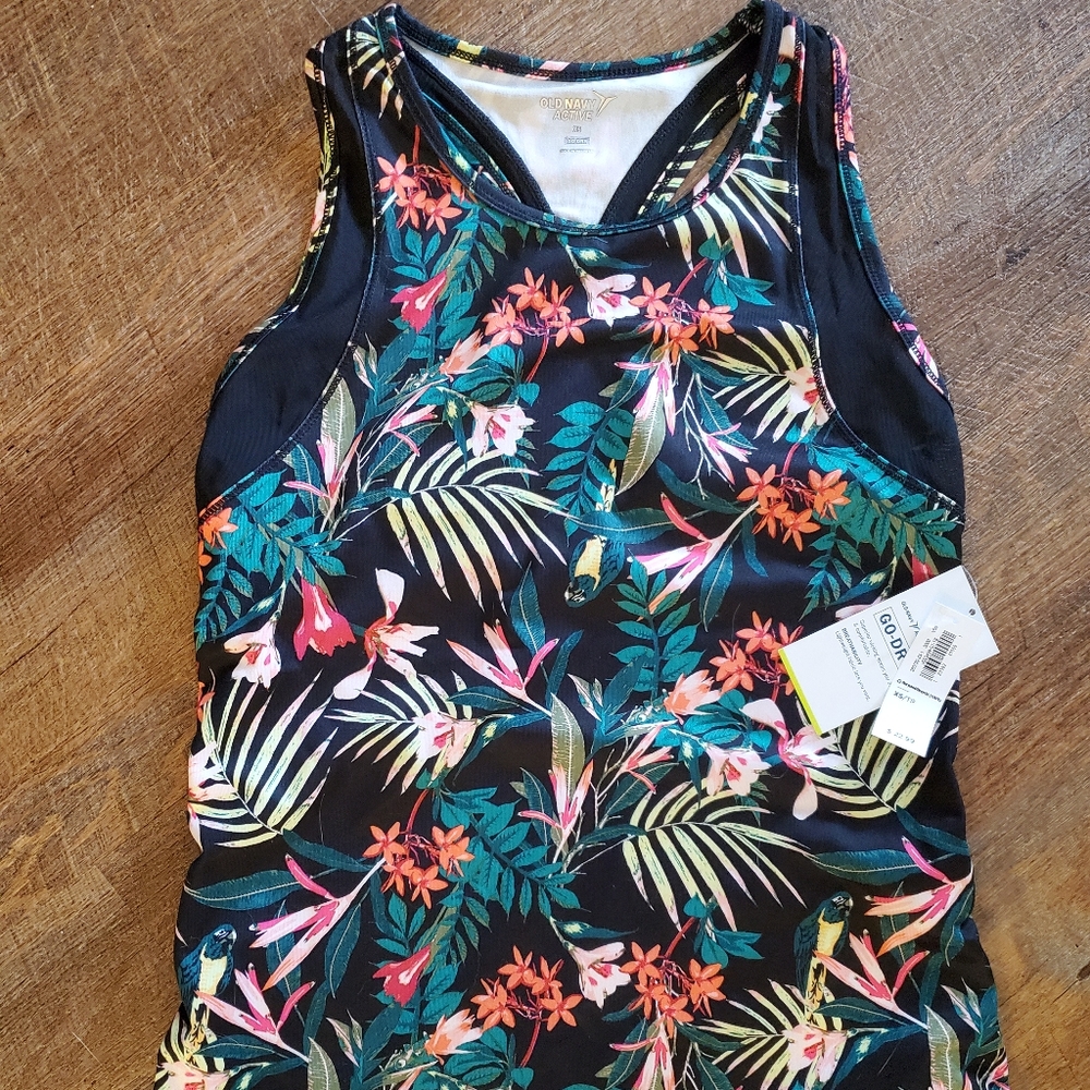 Old Navy Active Racerback Tank Tropical
